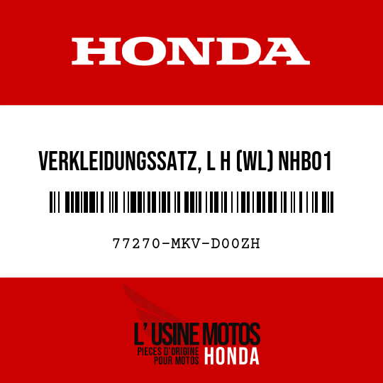 image de 77270-MKV-D00ZH VERKLEIDUNGSSATZ, L H (WL) NHB01