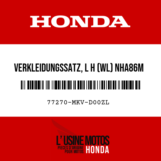 image de 77270-MKV-D00ZL VERKLEIDUNGSSATZ, L H (WL) NHA86M