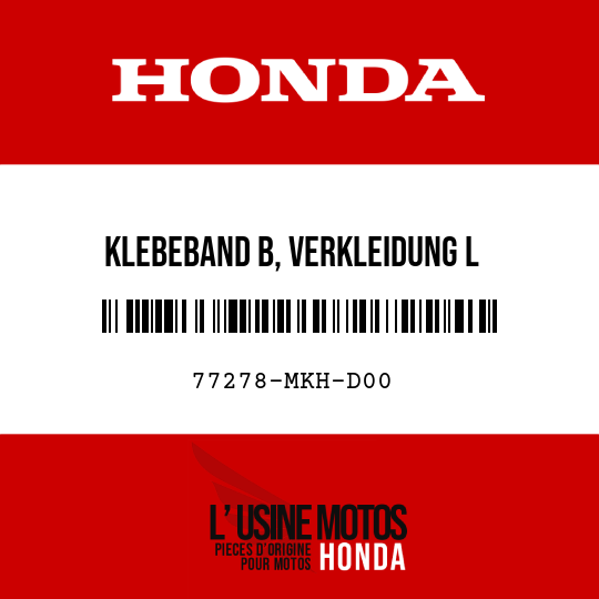 image de 77278-MKH-D00 KLEBEBAND B, VERKLEIDUNG L