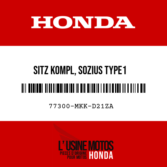 image de 77300-MKK-D21ZA SITZ KOMPL, SOZIUS TYPE1