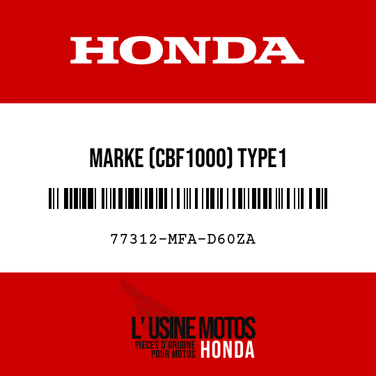 image de 77312-MFA-D60ZA MARKE (CBF1000) TYPE1