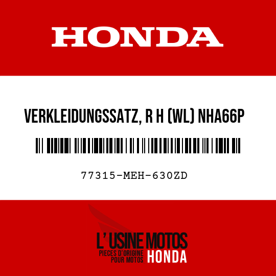 image de 77315-MEH-630ZD VERKLEIDUNGSSATZ, R H (WL) NHA66P 