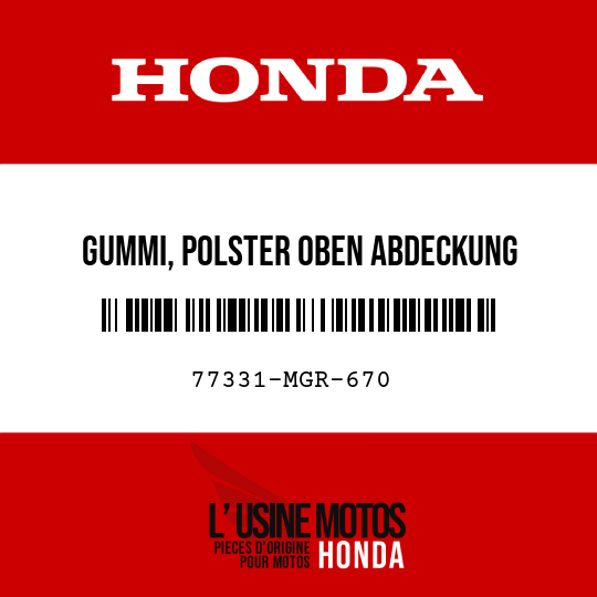 image de 77331-MGR-670 GUMMI, POLSTER OBEN ABDECKUNG