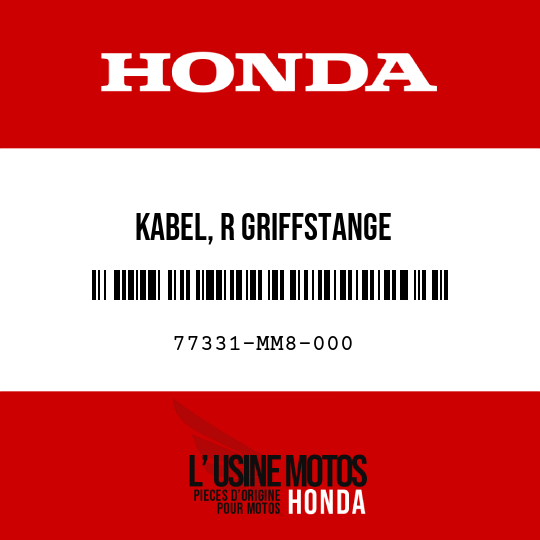 image de 77331-MM8-000 KABEL, R GRIFFSTANGE