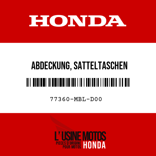 image de 77360-MBL-D00 ABDECKUNG, SATTELTASCHEN -VERRIEGELUNG, R