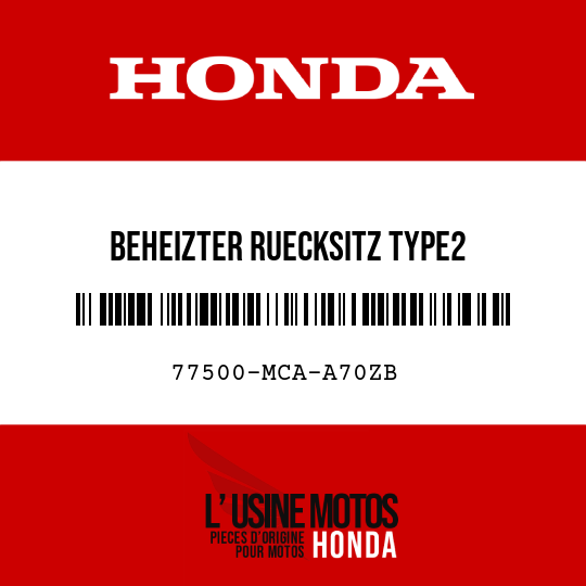 image de 77500-MCA-A70ZB BEHEIZTER RUECKSITZ TYPE2 
