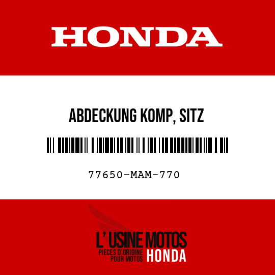 image de 77650-MAM-770 ABDECKUNG KOMP, SITZ