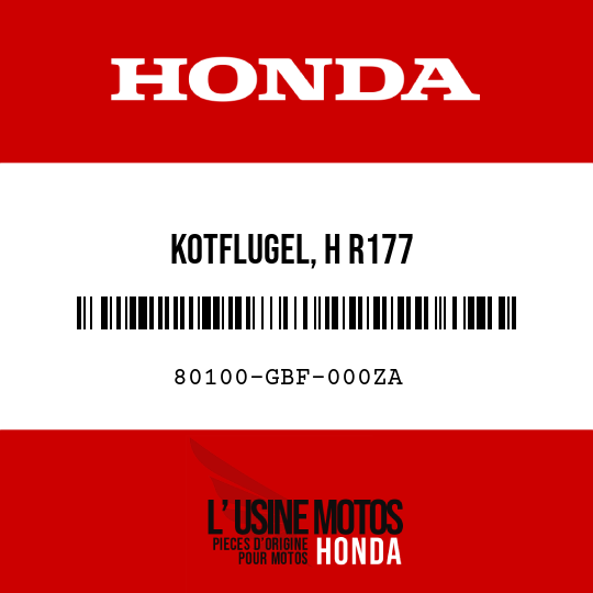image de 80100-GBF-000ZA KOTFLUGEL, H R177 
