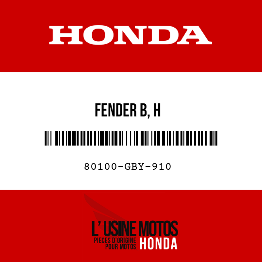 image de 80100-GBY-910 FENDER B, H