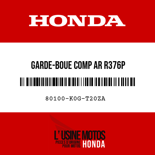 image de 80100-K0G-T20ZA GARDE-BOUE COMP AR R376P