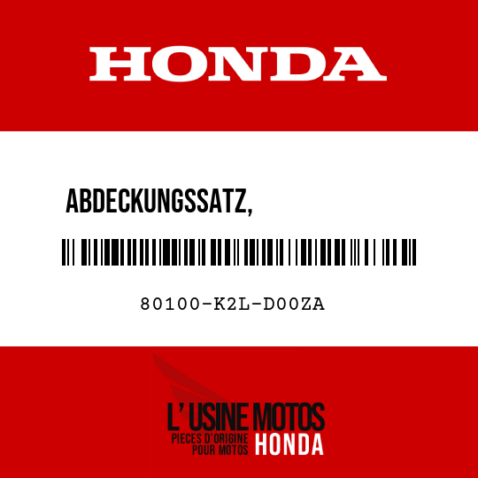 image de 80100-K2L-D00ZA ABDECKUNGSSATZ,               KENNZEICHENLEUCHTE (WL) TYPE1 (TYPE1 )