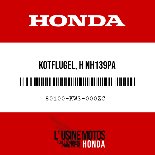 image de 80100-KW3-000ZC KOTFLUGEL, H NH139PA 