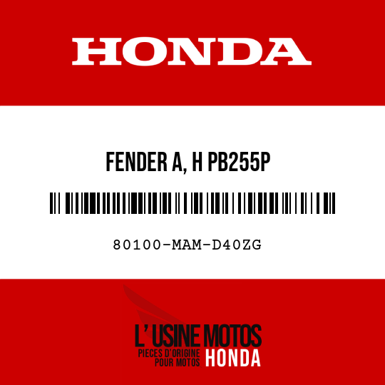 image de 80100-MAM-D40ZG FENDER A, H PB255P 