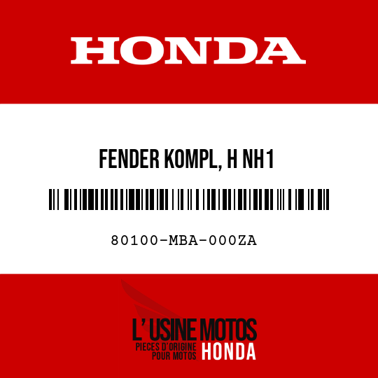 image de 80100-MBA-000ZA FENDER KOMPL, H NH1 