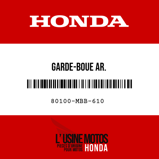 image de 80100-MBB-610 GARDE-BOUE AR.