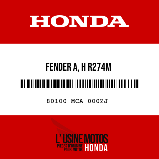 image de 80100-MCA-000ZJ FENDER A, H R274M 