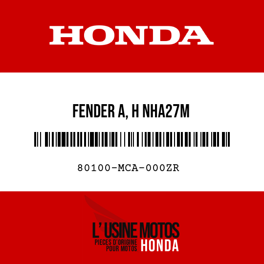 image de 80100-MCA-000ZR FENDER A, H NHA27M 
