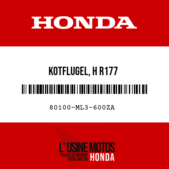 image de 80100-ML3-600ZA KOTFLUGEL, H R177 