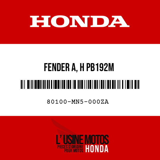 image de 80100-MN5-000ZA FENDER A, H PB192M 