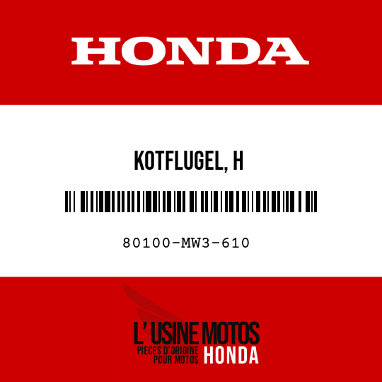 image de 80100-MW3-610 KOTFLUGEL, H