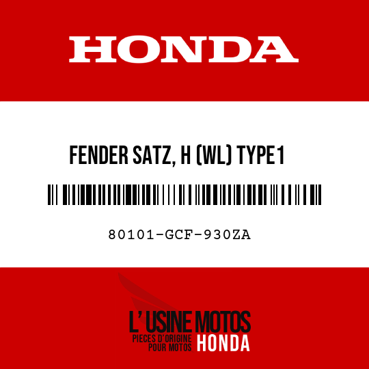 image de 80101-GCF-930ZA FENDER SATZ, H (WL) TYPE1