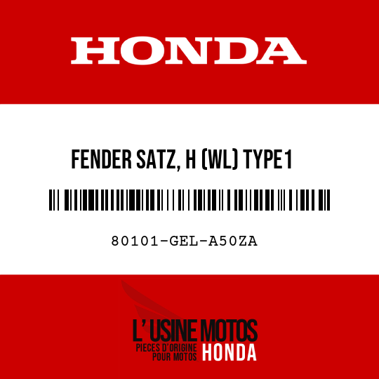image de 80101-GEL-A50ZA FENDER SATZ, H (WL) TYPE1