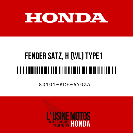 image de 80101-KCE-670ZA FENDER SATZ, H (WL) TYPE1
