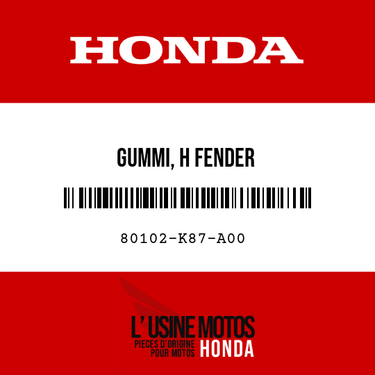 image de 80102-K87-A00 GUMMI, H FENDER