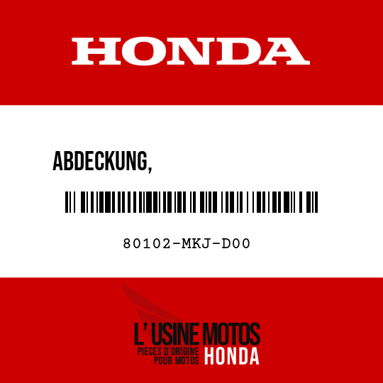image de 80102-MKJ-D00 ABDECKUNG,                    KENNZEICHENBELEUCHTUNGSKABEL