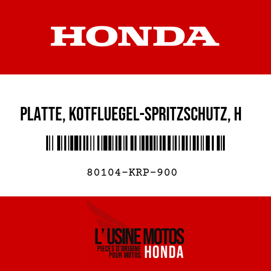 image de 80104-KRP-900 PLATTE, KOTFLUEGEL-SPRITZSCHUTZ, H