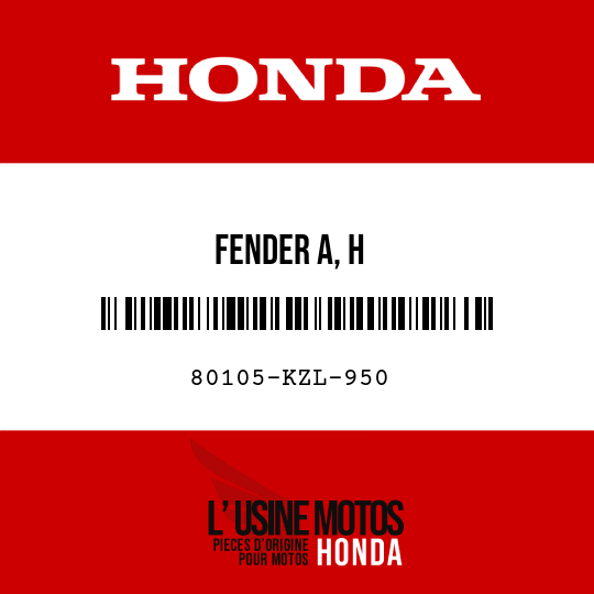 image de 80105-KZL-950 FENDER A, H
