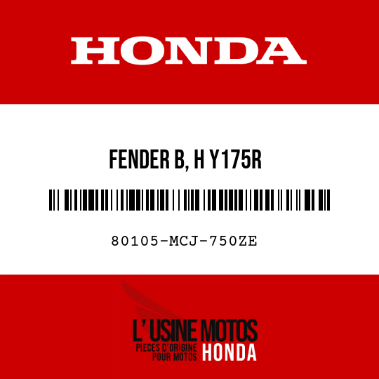 image de 80105-MCJ-750ZE FENDER B, H Y175R 