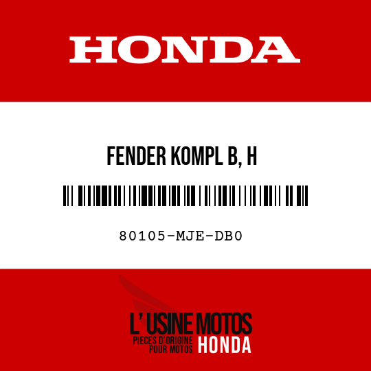image de 80105-MJE-DB0 FENDER KOMPL B, H
