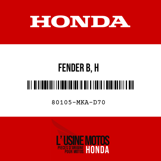 image de 80105-MKA-D70 FENDER B, H