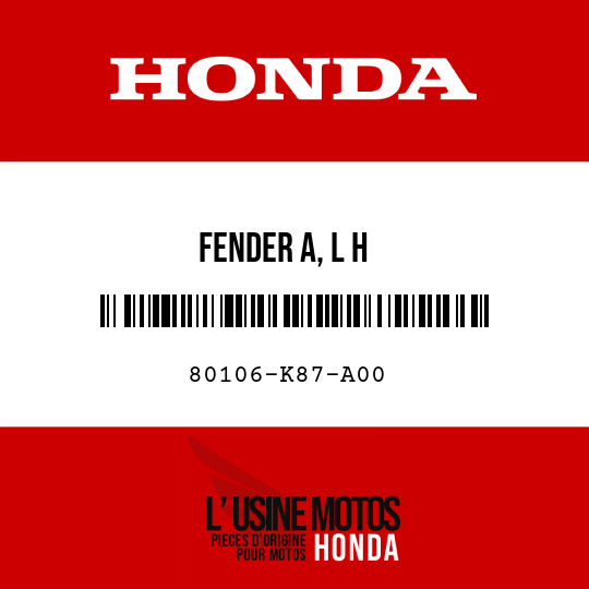 image de 80106-K87-A00 FENDER A, L H