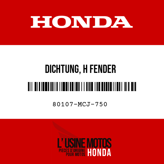 image de 80107-MCJ-750 DICHTUNG, H FENDER