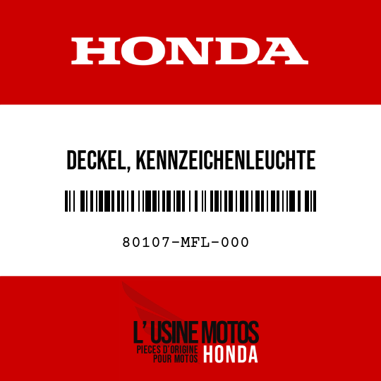 image de 80107-MFL-000 DECKEL, KENNZEICHENLEUCHTE