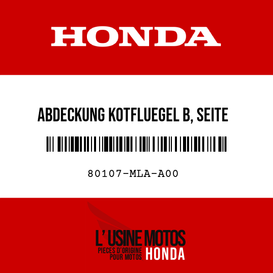 image de 80107-MLA-A00 ABDECKUNG KOTFLUEGEL B, SEITE RECHTS