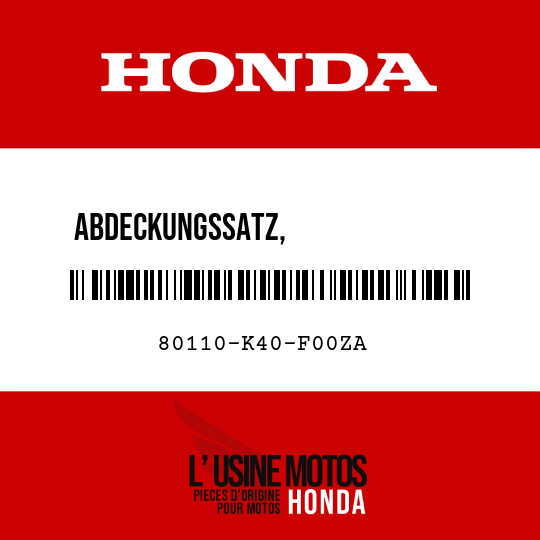 image de 80110-K40-F00ZA ABDECKUNGSSATZ,               KENNZEICHENLEUCHTE (WL) TYPE1 (TYPE1 )