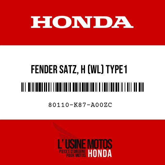 image de 80110-K87-A00ZC FENDER SATZ, H (WL) TYPE1