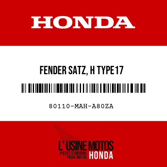 image de 80110-MAH-A80ZA FENDER SATZ, H TYPE17 