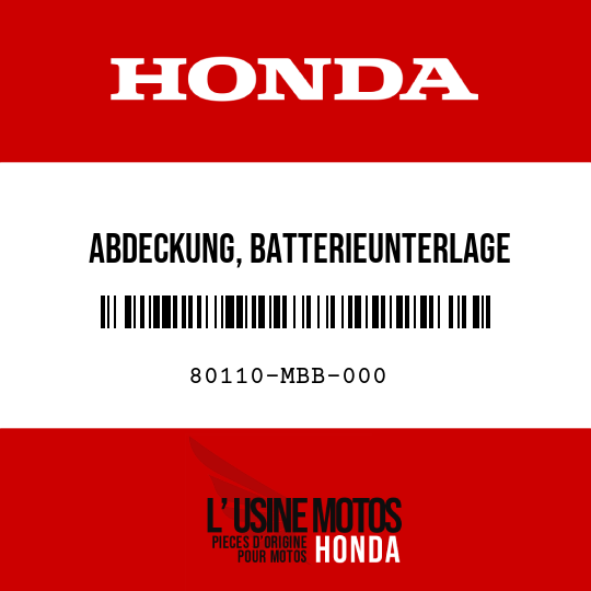 image de 80110-MBB-000 ABDECKUNG, BATTERIEUNTERLAGE