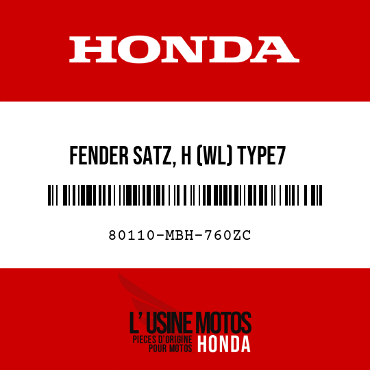 image de 80110-MBH-760ZC FENDER SATZ, H (WL) TYPE7 