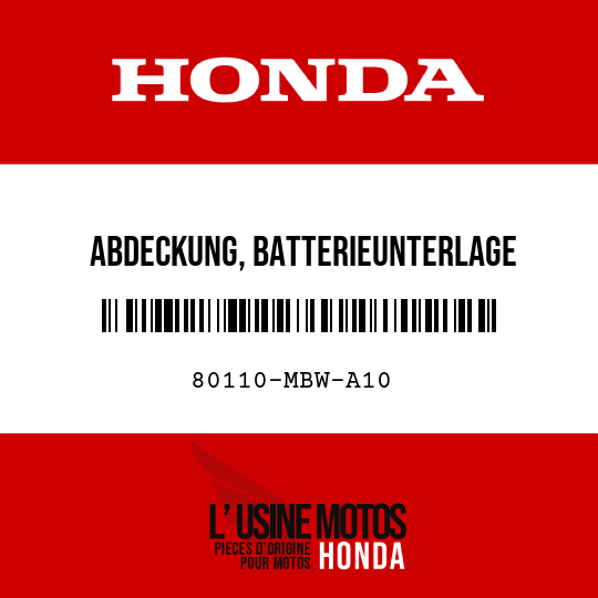 image de 80110-MBW-A10 ABDECKUNG, BATTERIEUNTERLAGE