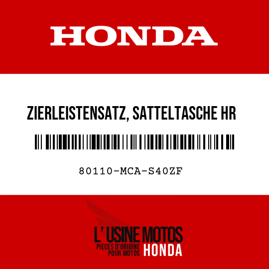 image de 80110-MCA-S40ZF ZIERLEISTENSATZ, SATTELTASCHE HR YR316M