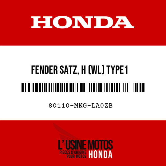 image de 80110-MKG-LA0ZB FENDER SATZ, H (WL) TYPE1