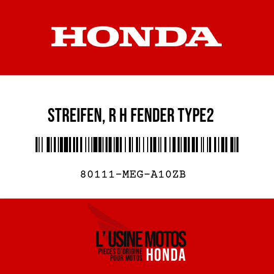 image de 80111-MEG-A10ZB STREIFEN, R H FENDER TYPE2