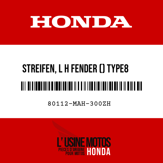 image de 80112-MAH-300ZH STREIFEN, L H FENDER () TYPE8