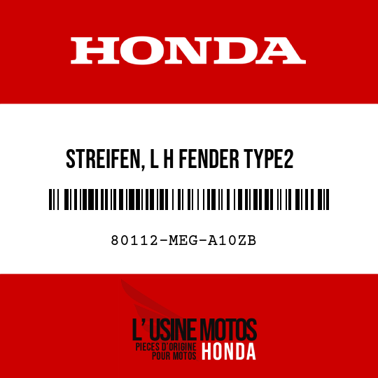 image de 80112-MEG-A10ZB STREIFEN, L H FENDER TYPE2 