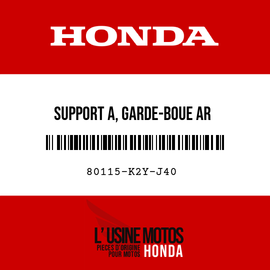 image de 80115-K2Y-J40 SUPPORT A, GARDE-BOUE AR
